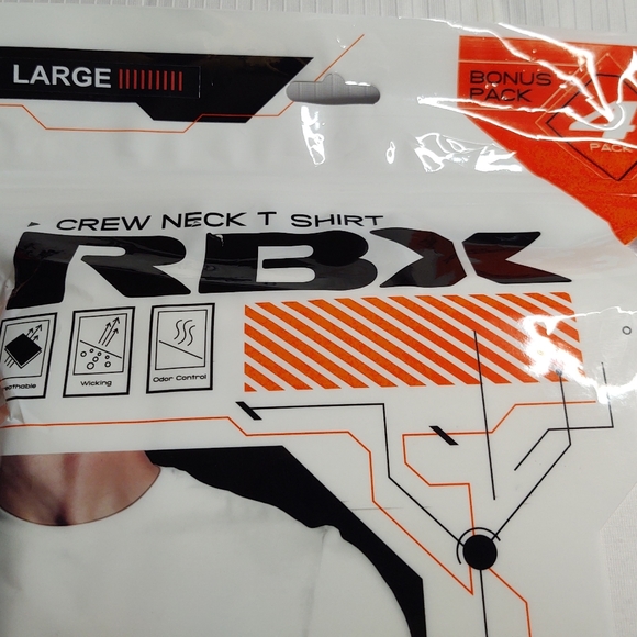 NWT RBX White Crew Neck Short Sleeve T Shirt Size Large - Picture 1 of 3